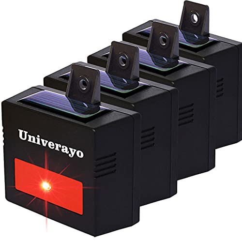 Univerayo Deer Repellent Devices Predator Control Light Coyote Deterrent Solar Powered Animal Repellent Repel Skunk Fox Rabbit Raccoon at Night - 4 Pack