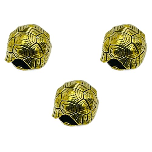 VORYRUM 3 Pcs Retro Brass Turtle Shell Bell Copper Ornament Car Keychain Pendant Lucky Animal Statue Desktop Decor