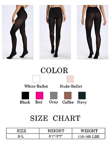 Image of SOUTHRO 80 Denier Opaque Tights for Women, High Waist Nylon Pantyhose | Soft Footed Nylon-Spandex, Tummy Control Waistband, Run-Resistant Reinforced Toe; for Office, Dress, Ballet & Winter