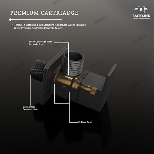 Image of B Backline Brass Angle Valve For Bathroom | Pack of 2 | 100% Solid Brass Heavy-Duty, Leakproof | Angle Stop Cock | Single Way Cock Ideal for Bathroom, Toilet & Kitchen Use (Black Matt)