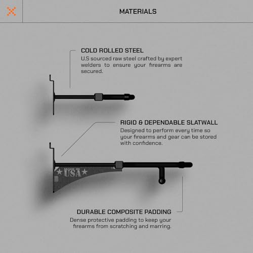 Hold Up Displays HD53-C-3SW Vertical Gun Rack For Wall & Rifle Storage - Holds 6 Shotguns, Rifles, & More - Heavy Duty Steel Indoor Gun Rack - Wall Mounted Rifle Rack - Slatwall Mount thumb #2