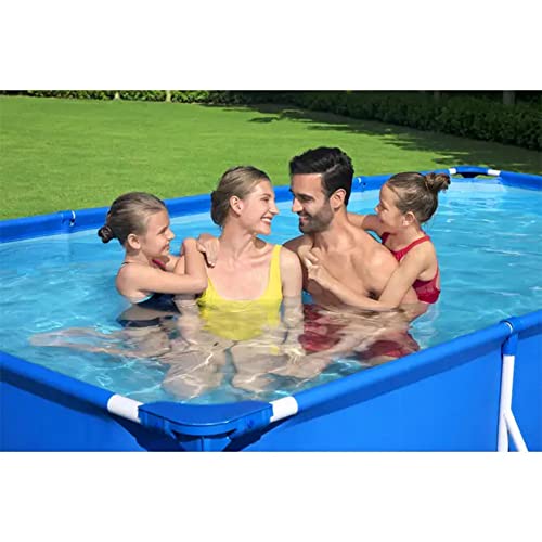 Bestway Steel Pro 13 Feet X 7 Feet X 32 Inch Rectangular Metal Frame Above Ground Outdoor Backyard Swimming Pool, Blue (Pool Only) #TOP5