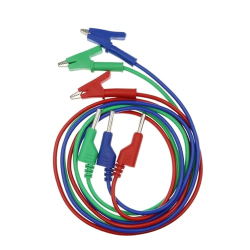 Cable de prueba de 4mm con conector banana a pinza de cocodrilo roja de 1 metro 2