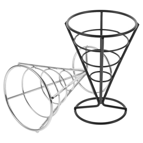 Alipis 2pcs Wire Basket French Fry Stand Holder Appetizer Serving Racks for Creative Food Display Snack Display Rack for Home Party Restaurant and Snack Shops
