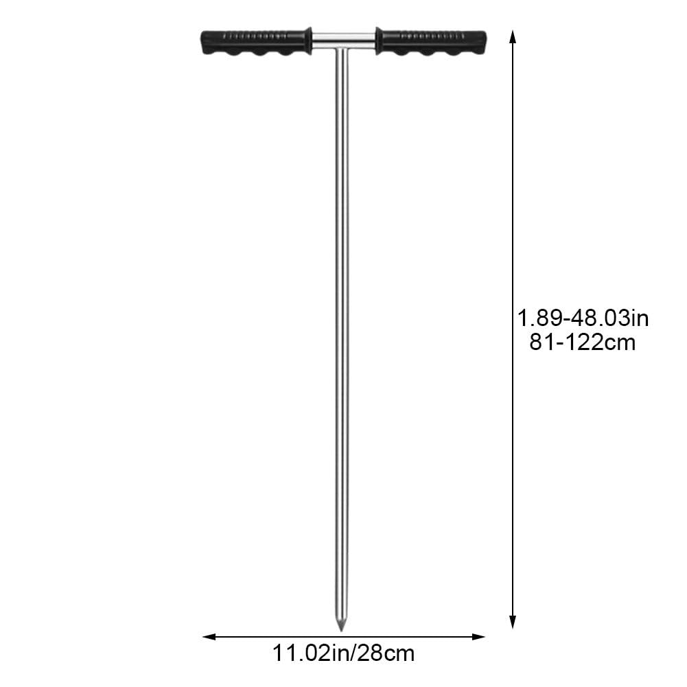 Varilla De Sonda De Suelo De Metal, Herramienta De Localización De Tanques Sépticos con En T, Varilla De Sonda De Tierra Ajustable De 48 Pulgadas, Acero para Sondeo De Azulejos, Tubería De