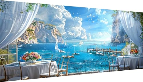 Mer en Peinture Diamant Grand Format pour sublimer votre salon