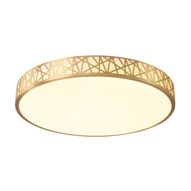 Plafonnier LED tricolore variable en acrylique jaune et cuivre pour chambre moderne