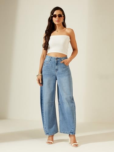 Image of Miss Chase Women's Skinny High Rise Cropped Stretchable Denim Jeans
