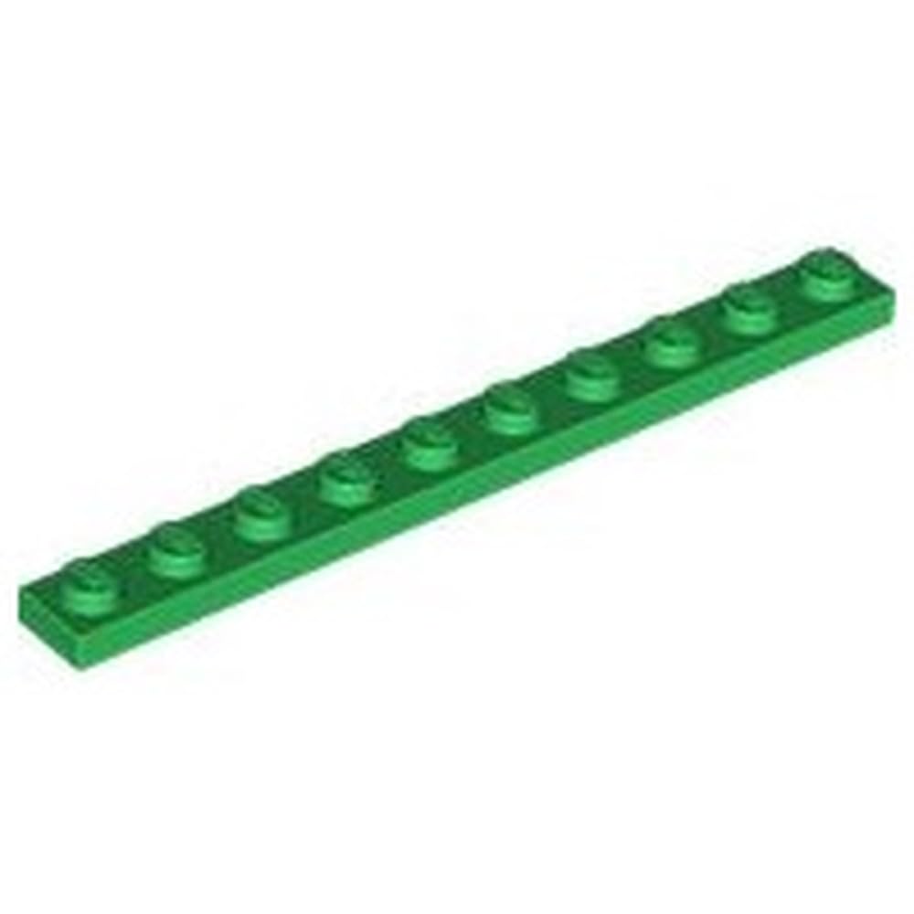 LEGO Plate 1 x 10, Part 4477, Part 4477, Choose Your Colour (Green, 2, count) — image 1