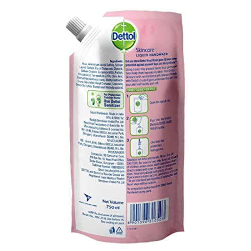 Image of Dettol Germ Protection ph-Balanced Liquid Handwash Refill, Skincare - 750 ml
