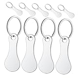 [TIDTALEO] 9個 ステンレス製ショッピングカートトークン キーチェーン付き 鍵リング 便利なカート解除ツール 買い物用硬貨ホルダー 時短で簡