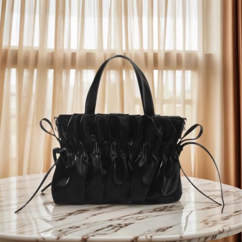 Pleated Handbag for Women Party Wedding Top Handle Clutch Purse Tote Bag Ruched Shoulder Cloud Shape Satchel3