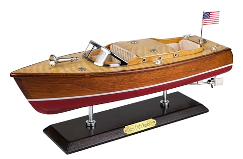 SAILINGSTORY Wooden Speedboat Model Chris-Craft Runabout Model Boat Yacht