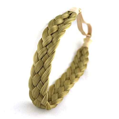 Fashion Synthetic Hair Braided Headband Classic Chunky Wide Plaited Braids Elastic Multi-Color Women Beauty accessories 613A-27 Blonde Color