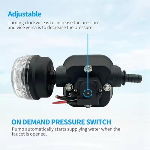Image of Diaphragm Pump 12V DC 4.5 GPM 40 PSI Water Pressure Pump for Caravan /RV /Boat /Marine (12V)