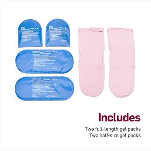 Image of NatraCure Pink Cold Therapy Socks - Reusable Gel Ice Frozen Slippers for Feet, Arthritis, Neuropathy, Plantar Fasciitis, Post Partum Foot - Size: Large