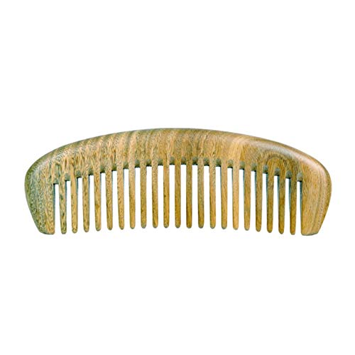 H-ei Wide Tooth Natural Green Sandalwood Comb Simple Comb Gift Comb Curly Hair Comb Large Tooth Comb (Color : A)