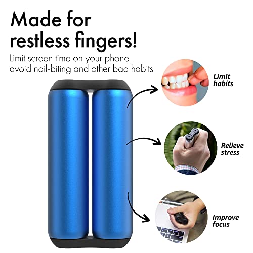 Image of ONO Roller - Handheld Fidget Toy for Adults | Help Relieve Stress, Anxiety, Tension | Promotes Focus, Clarity | Compact, Portable Design (Sapphire, Full Size - Aluminum)
