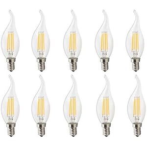 2700K Warm Wit 25W Gloeilamp, E14 SES Kleine Edison Schroef 2W Kroonluchter C35 360 Beam Lamp, Pak van 10, Gebogen Tip…