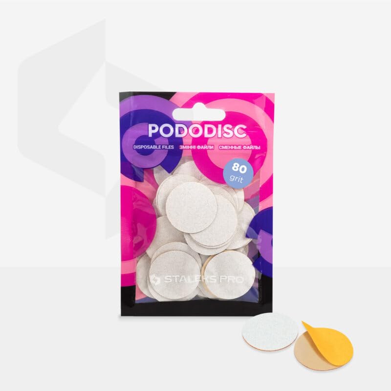 STALEKS PRO Disposable white files for pedicure disc PODODISC L EXPERT 80 grit (50 pcs) 1