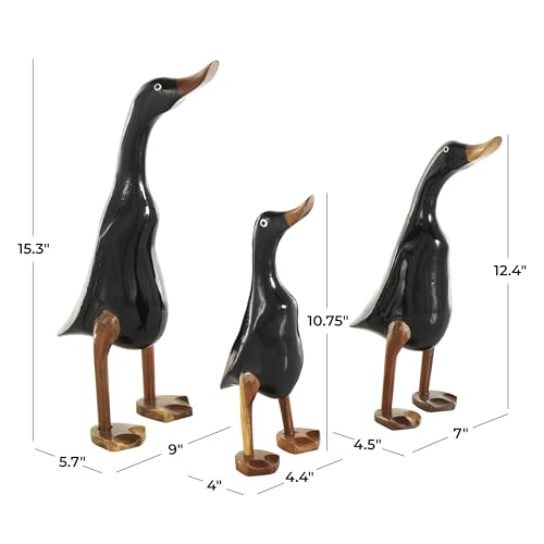 Set de 3 estatuas decorativas de madera negra, 16, 14 y 11 pulgadas miniatura 4