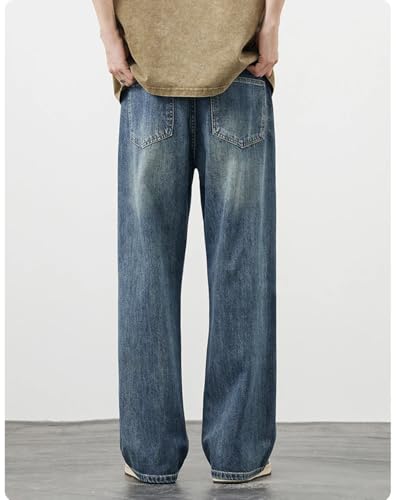 Men Loose Jeans Straight Ripped High Street Vintage Y2k Pants Distressed Denim Male Trousers3