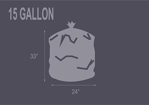 Miniatura 3 de Resilia Tall 15 Gallon Trash Bags - Clear Recycling 100 BagsRoll, 1 Mil Thick, 24x33 inches (WxH), Wire Ties Included, MADE IN USA