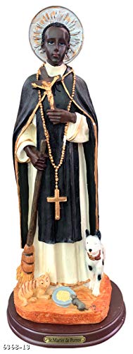Estatua Metálica de San Martín de Porres, 12" de Alto miniatura 1
