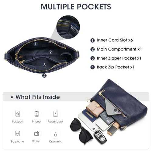 Bolso cruzado de cuero auténtico Kattee para mujer miniatura 5