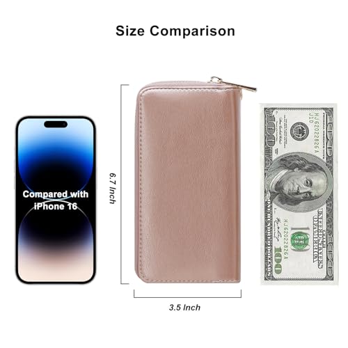 Image of Double Zipper Wallet for Woman Clutch Purse with Cell Phone Holder for Smartphone /Card /Coin /Cash