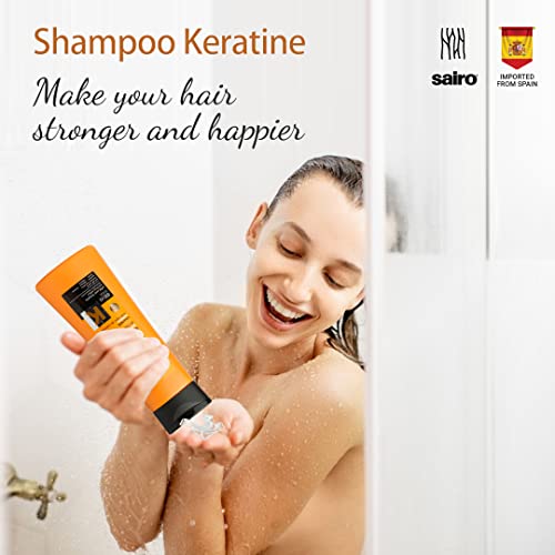 Image of SAIRO Imported Spanish 400ML Keratin Shampoo For All Hair Type, Hair Growth and Hair Fall Control,Silky, Shiny, Smooth Hair Wet Hair Massaging (Imported From Spain)