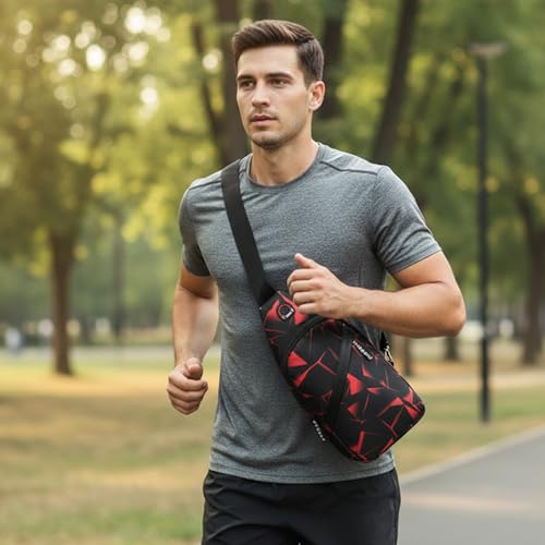 Bolso bandolera pequeño para mujer rojo miniatura 1