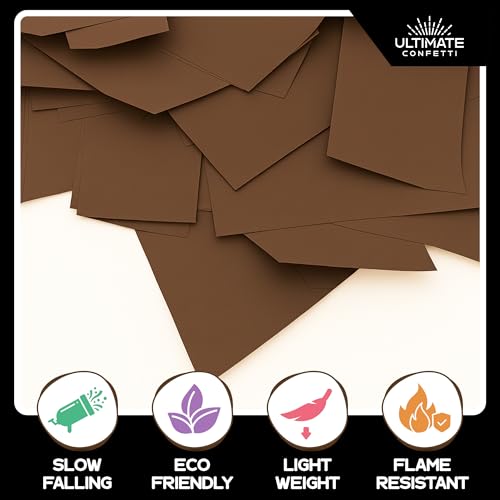 Image of Ultimate Confetti, Brown Biodegradable Confetti - Rectangular Fluttering Tissue Paper Confetti for Cannon and Launcher use - Mother's Day Confeti, Wedding, Parties and Live Events - 1 lb, 16 oz