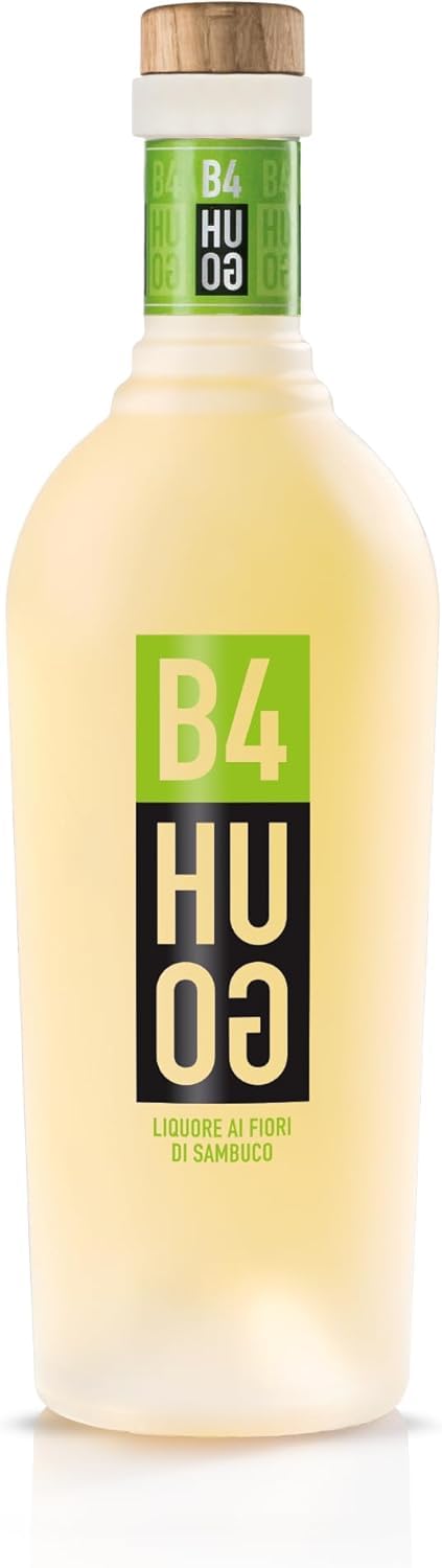 B4HUGO Liquore Fiori di Sambuco - 1 Bottiglia 700ml - Liquore Aperitivo Avvolgente e Delicato Ottenuto Infusione in Alcool di Fiori di Sambuco - Ideale Preparazione Cocktail Hugo e Mojito -