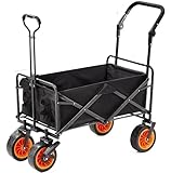 TOTIKI Gartenwagen Klappbarer Gartenwagen, Robuster Wagen, Einkaufswagen Für Outdoor-Camping,...