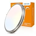 LED Ceiling Light Flush Mount: 16 Inch 36W Ceiling Light Fixture, Dimmable Ceiling Light Super Bright 3600LM, 3000K/3700K/4200K/5000K/6000K Adjustable for Bedroom Kitchen Hallway, 1 PACK, Nickel