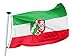 Produktbild FLAGLY Premium Flagge Nordrhein-Westfalen 100x150cm -115g/m² Stoffgewicht - gedruckt, robustes und witterungsbeständiges Glanzpolyester mit Ösen (100 x 150 cm, Nordrhein-Westphalen)
