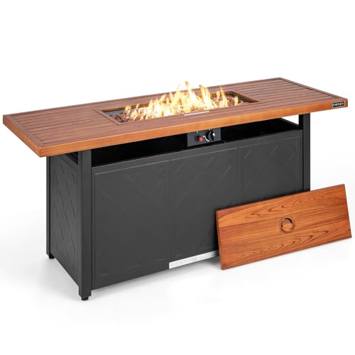 COSTWAY 57' Gas Fire Pit Table, 50,000 BTU Outdoor...