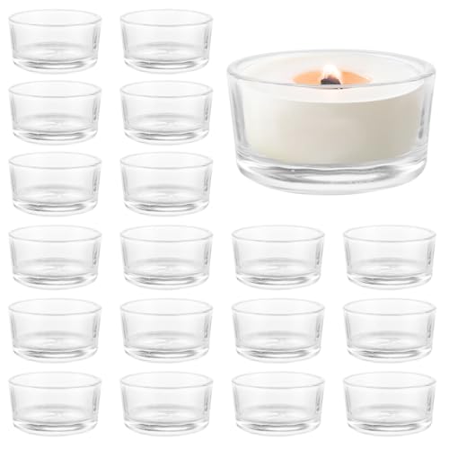APACALI Tea Light Holders Set of 48, 4.6 x 2.7cm Tea Light Candle Holders, Tea Light Holders Glass, Tealight Holders for Home Decoration, Birthday, Celebration, Wedding, Anniversary
