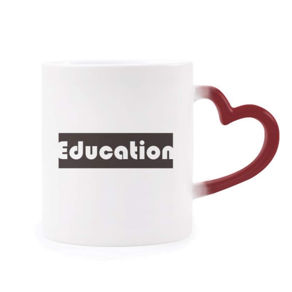 Taza de calor negra de DIYthinker con corazón sensible para educación