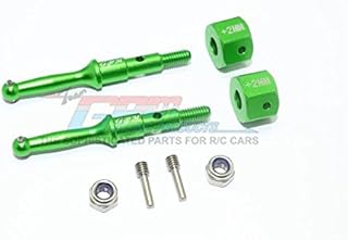GPM For Tamiya T3-01 Dancing Rider Trike Upgrade Parts Aluminum Rear Wheel Shaft With Hex Adapter (+2mm) - 4Pc Set Green