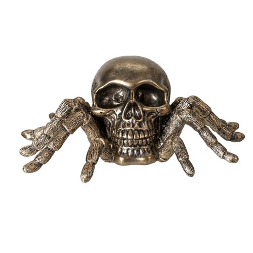 Figurine araignée squelette de collection en résine effet bronze