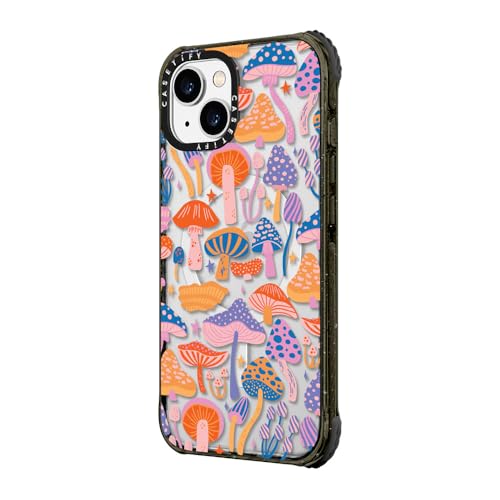 Coque iPhone 14 Plus CASETiFY Ultra Impact MagSafe Noir brillant Champignons