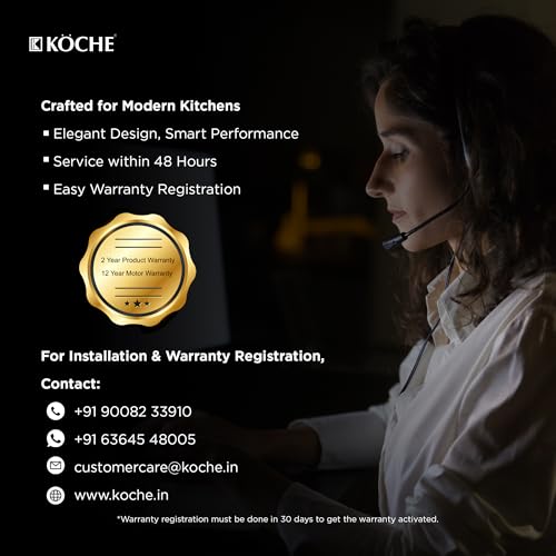 Image of KOCHE STARK 60 BLDC Chimney for Kitchen 60cm | 1500 m /hr Powerful Suction | Gesture & Touch Control | Auto Clean Filterless | 9+1 Turbo Speeds | Low Noise | 12 Years Warranty