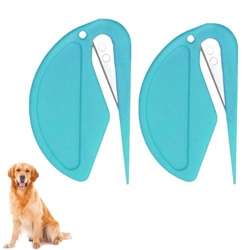 Paquete de 2 peines de nudos para mascotas para perros y gatos, peine de nudo abierto, cortador de pelo para cachorros, gatitos, pelo de pelo, cepillo de aseo