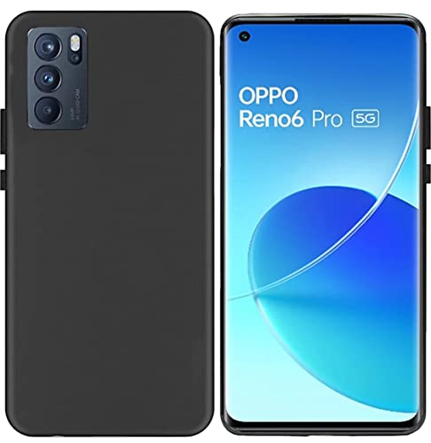 Image of Mobile Back Cover Case for Oppo Reno6 Pro 5G (Silicone Case|CameraProtection|Black SC1510)