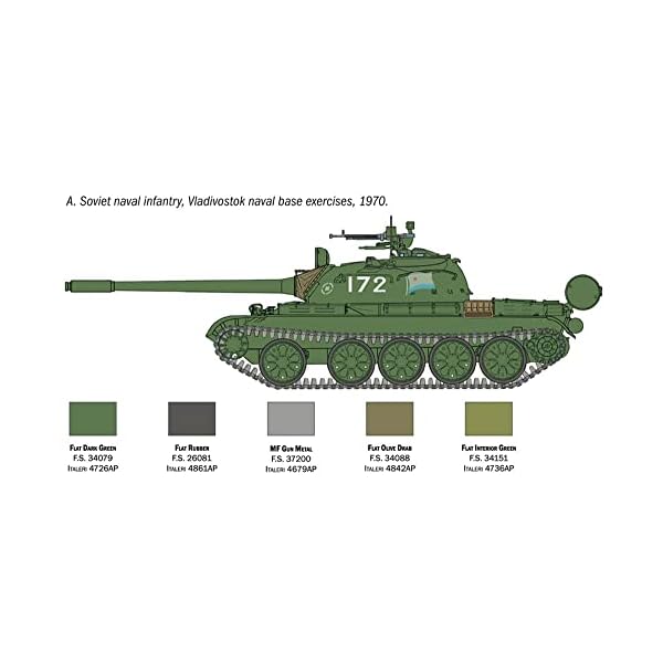 Italeri 7081S 1:72 T-55, Modellbau, Bausatz, Standmodellbau, Basteln, Hobby, Kleben, Plastikbausatz, Tarnfarbe – Bild 5