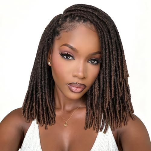 FAVE Soft Faux Locs Wig Synthetic Full Double Lace...