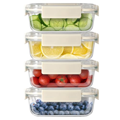 YSSOA All Temp Food Storage Container, Glass Meal Prep Containers