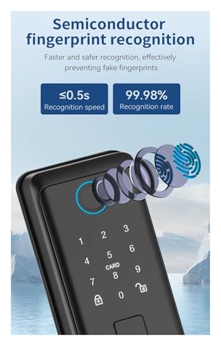 Serrure connectée Wifi à pêne dormant avec empreinte digitale - 3